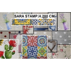 TESSUTO SARA STAMPATO -  COTONE/ POLIESTERE -  ALTEZZA  CM.280