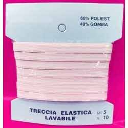 TRECCIA ELASTICA LAVABILE N.14  (MM. 10)  - FARFALLE DA  5  MT. -